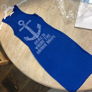 Four girls home is where the anchor drops blue dress small